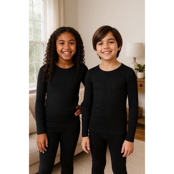 32 Degrees Lg Kids Heat Baselayer Top Long Sleeve Thermal Stretch Winter Shirt - Picture 15 of 15